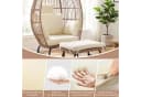 COSTWAY Rattan-Eierstuhl mit Fußhocker Beige Bild 5