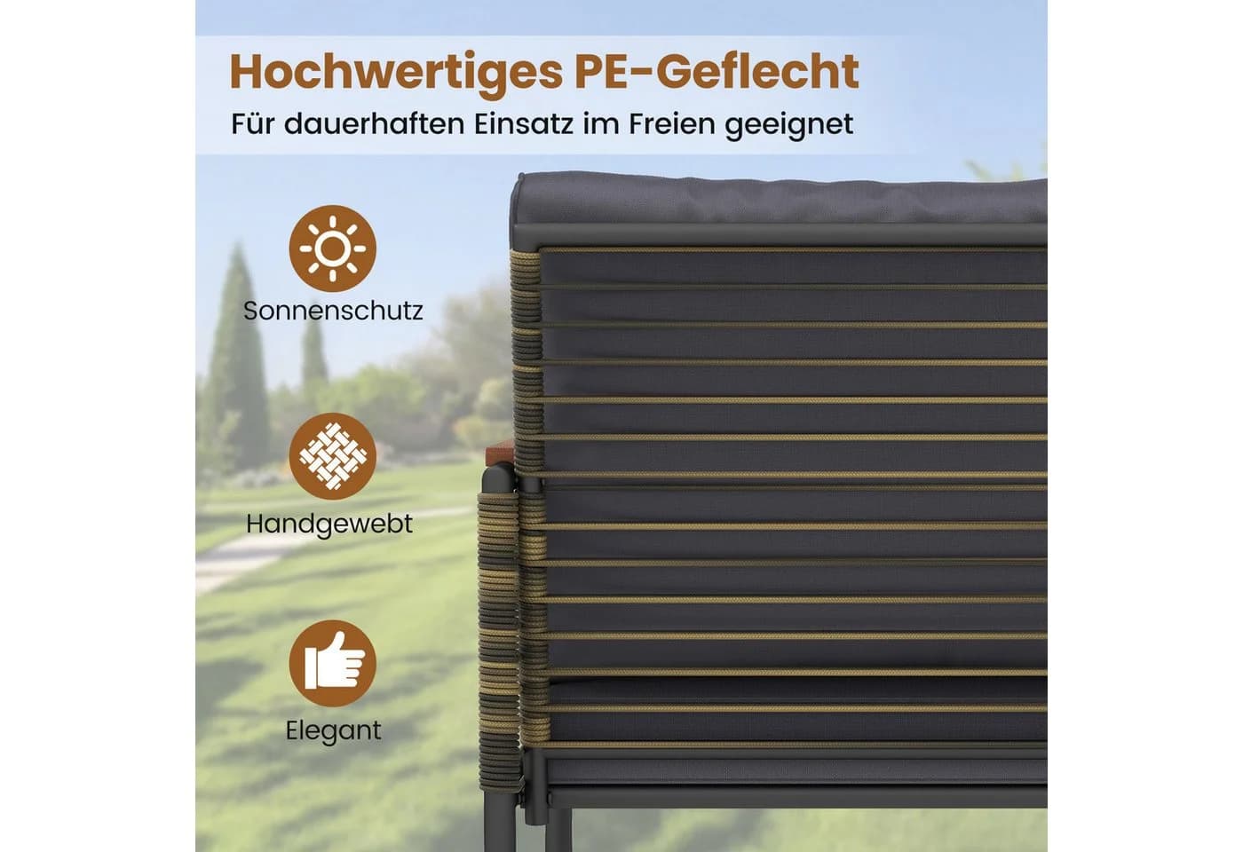 COSTWAY Gartenlounge-Set 5-tlg. PE-Rattan - Bild 3
