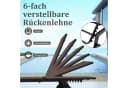 COSTWAY Gartenliege 2-tlg. mit Tisch, verstellbar, Rollen, Braun Bild 1