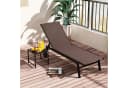COSTWAY Gartenliege 2-tlg. mit Tisch, verstellbar, Rollen, Braun Bild 2