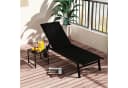 COSTWAY Gartenliege 2-teilig verstellbar mit Tisch und Rollen Schwarz Bild 2