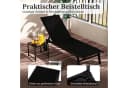 COSTWAY Gartenliege 2-teilig verstellbar mit Tisch und Rollen Schwarz Bild 4