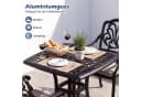COSTWAY Gartentisch Schwarz Wetterfest mit Schirmloch Bild 1