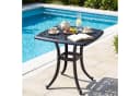 COSTWAY Gartentisch Schwarz Wetterfest mit Schirmloch Bild 2