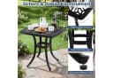 COSTWAY Gartentisch Schwarz Wetterfest mit Schirmloch Bild 3