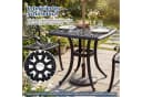 COSTWAY Gartentisch Schwarz Wetterfest mit Schirmloch Bild 4