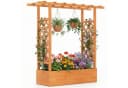 COSTWAY Blumenkasten mit Rankgitter Hochbeet für Kletterpflanzen Sichtschutz Bild 2