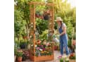 COSTWAY Blumenkasten mit Rankgitter Hochbeet Fichtenholz Orange Bild 1