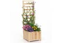 COSTWAY Hochbeet mit Rankgitter Natur Holz 123 cm Bild 2