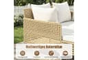 COSTWAY Loungebett Outdoor Sonnenliege 2 Personen Rattan Beige Bild 3