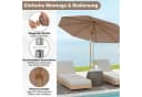 COSTWAY Sonnenschirm Ø 270cm Gartenschirm Braun Bambus Bild 5