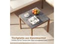 COSTWAY Gartenlounge-Set 3-tlg. Beige Rattan mit Kunstmarmor Tisch Bild 4