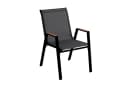 COSTWAY Gartenstuhl 2er Set Stapelbar mit Armlehnen Schwarz Bild 2