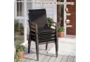 COSTWAY Gartenstuhl 2er Set Stapelbar mit Armlehnen Schwarz Bild 5