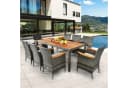 COSTWAY Garten-Essgruppe 9-tlg. Grau Rattan mit Kissen Bild 2