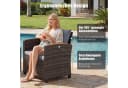 COSTWAY Balkonset 3-tlg. Grau PE-Rattan mit Kissen Bild 5