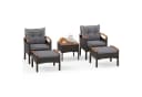 COSTWAY Balkonset 5-tlg. Rattan mit Kissen Braun/Beige Bild 2