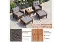 COSTWAY Balkonset 5-tlg. Rattan mit Kissen Braun/Beige Bild 3