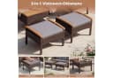 COSTWAY Balkonset 5-tlg. Rattan mit Kissen Braun/Beige Bild 5