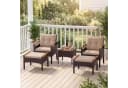 COSTWAY Balkonset Rattan 5-tlg. Braun mit Kissen Bild 1