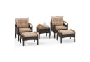 COSTWAY Balkonset Rattan 5-tlg. Braun mit Kissen Bild 2