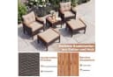 COSTWAY Balkonset Rattan 5-tlg. Braun mit Kissen Bild 3