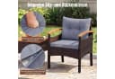 COSTWAY Balkonset 3-tlg. Braun PE-Rattan mit Kissen Bild 3