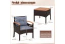 COSTWAY Balkonset 3-tlg. Braun PE-Rattan mit Kissen Bild 5