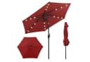 COSTWAY Sonnenschirm rot mit LED-Solar-Beleuchtung und Kurbel Bild 2