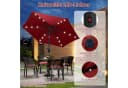 COSTWAY Sonnenschirm rot mit LED-Solar-Beleuchtung und Kurbel Bild 5