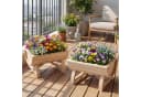 COSTWAY Blumenkasten 2er Set Hochbeet Tannenholz Natur Bild 1