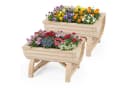 COSTWAY Blumenkasten 2er Set Hochbeet Tannenholz Natur Bild 2