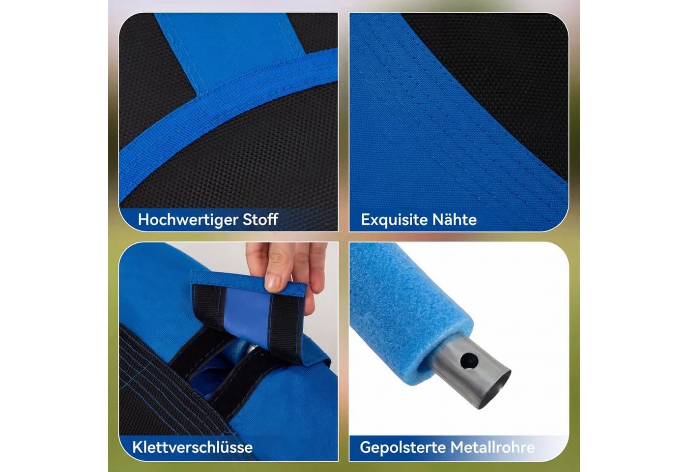 COSTWAY Nestschaukel mit Kissen & Griffe, blau, für 2-3 Kinder - Bild 5