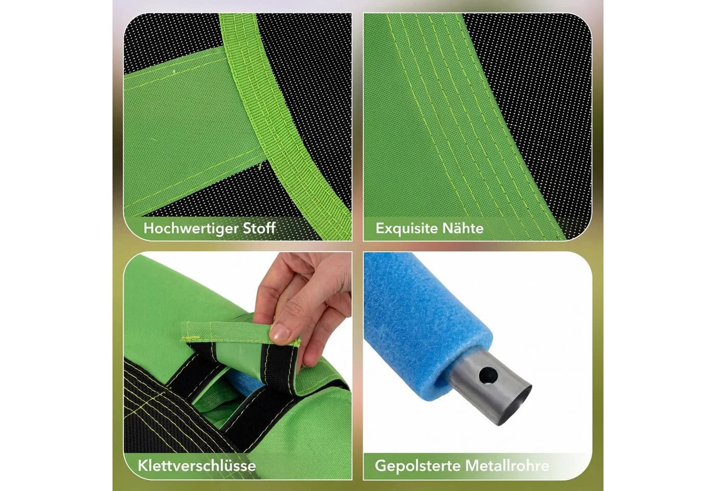 COSTWAY Nestschaukel Grün mit Kissen & Griffen - Bild 5