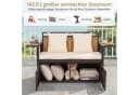 COSTWAY Gartenbank mit Stauraum & Klappbaren Seitentischen Beige Bild 3