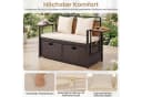 COSTWAY Gartenbank mit Stauraum & Klappbaren Seitentischen Beige Bild 4