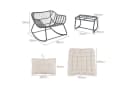 KOMFOTTEU Schaukelstuhl mit Hocker Beige/Grau Schwarz PE-Rattan Metall Bild 5