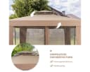 COSTWAY Gartenpavillon UV 50+ Wasserdicht mit Doppeldach Bild 3