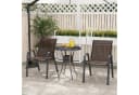 COSTWAY Gartenstuhl 2er-Set Stapelbar Terrassenstuhl Braun Bild 1