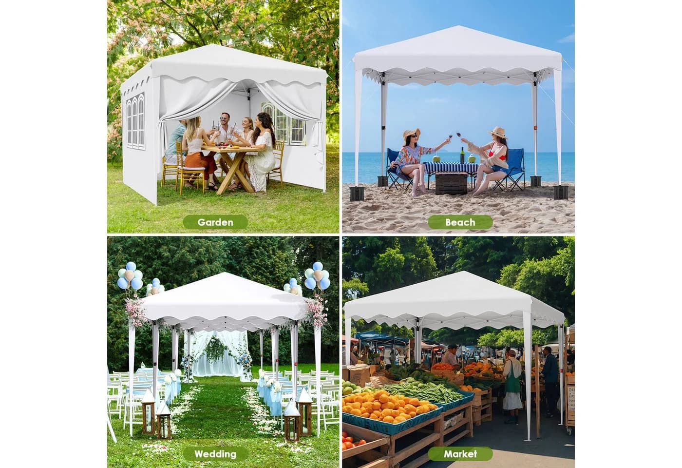 TLGREEN Faltpavillon 3x3M 420D Oxford Gartenzelt