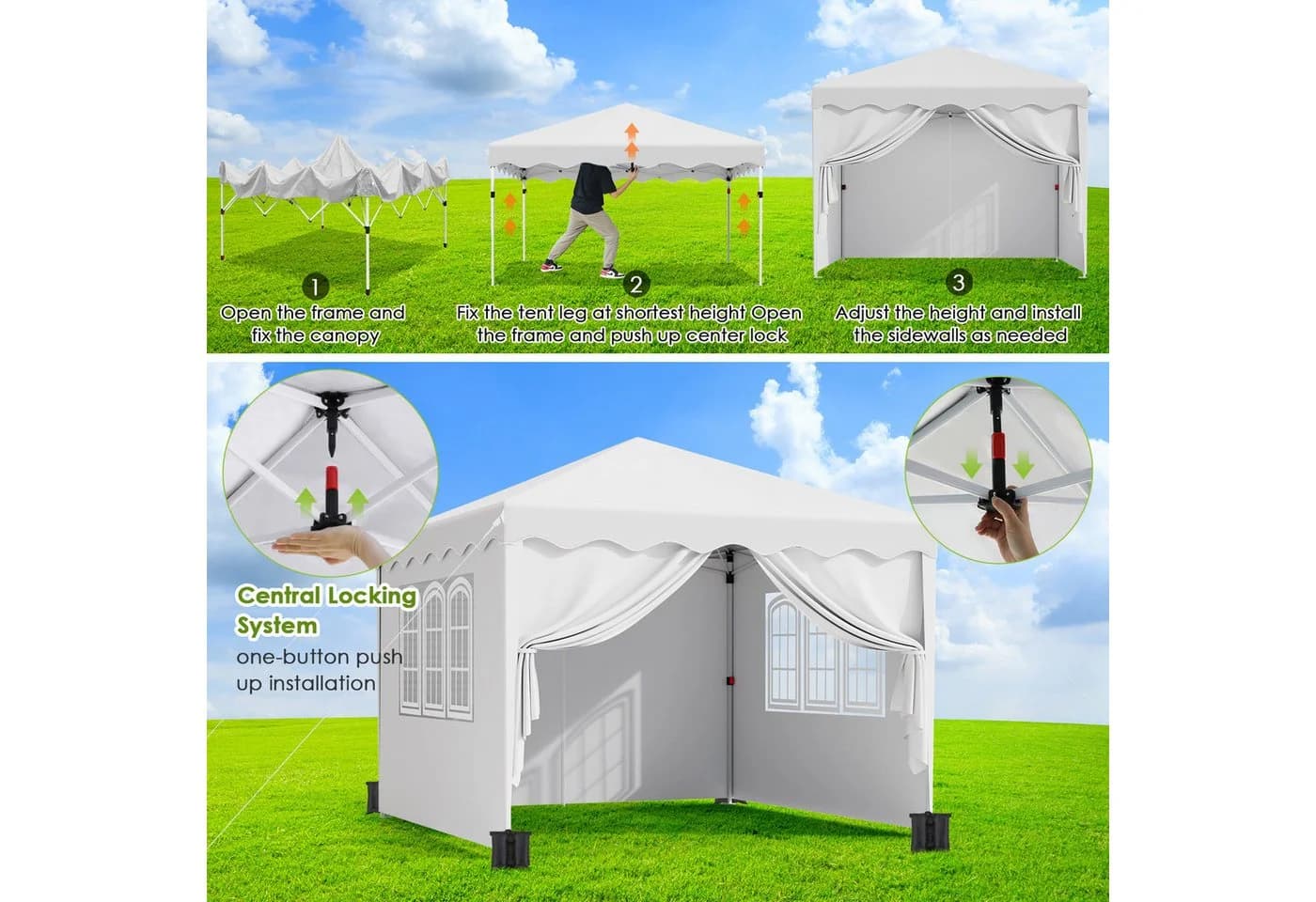 TLGREEN Faltpavillon 3x3M 420D Oxford Gartenzelt - Bild 4