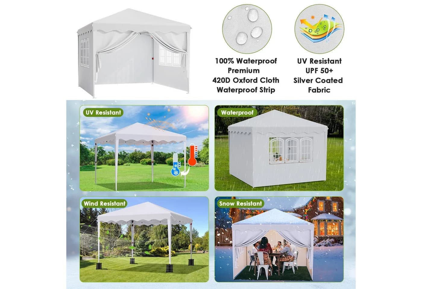 TLGREEN Faltpavillon 3x3M 420D Oxford Gartenzelt - Bild 5