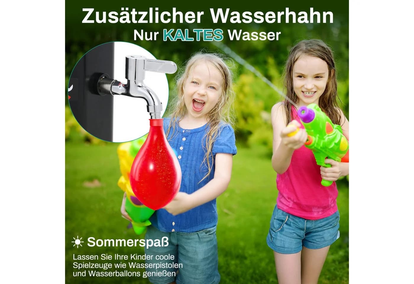 TLGREEN Gartendusche Solardusche Schwarz mit Regenduschkopf - Bild 5