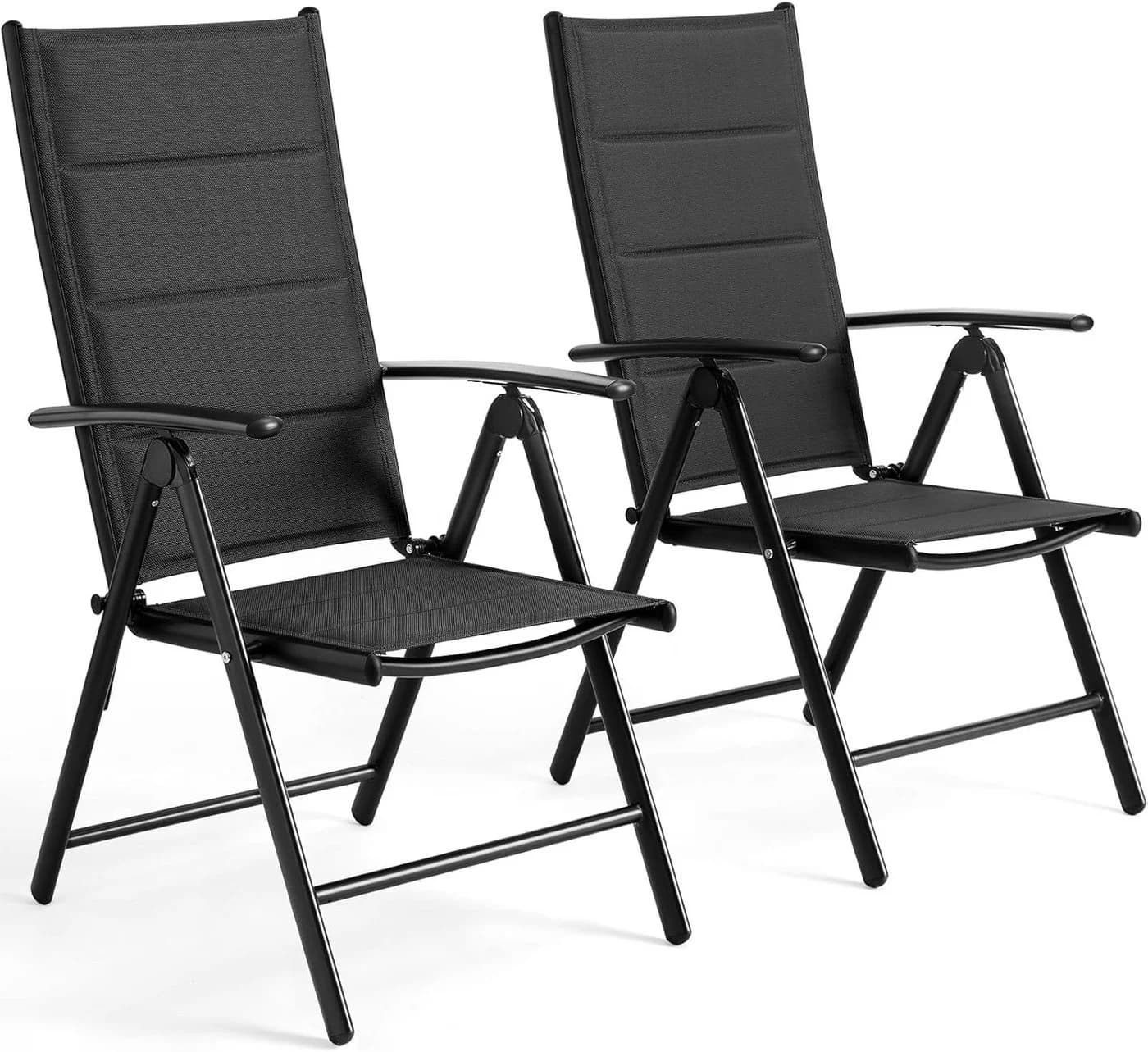 TLGREEN Gartenstuhl Hochlehner Klappbar 2er Set Aluminium Balkonstuhl - Bild 2