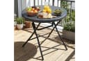 TLGREEN Gartentisch Rund Klappbar 80cm Holz-Optik Wetterfest Bild 2