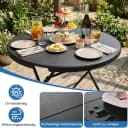TLGREEN Gartentisch Rund Klappbar 80cm Holz-Optik Wetterfest Bild 4