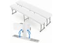 TLGREEN Gartenbank 2pcs Klappbar 181cm HDPE Stahlgestell Bild 2