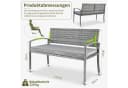 TLGREEN Gartenbank 2-Sitzer Rattan Sofa grau mit Kissen Bild 1