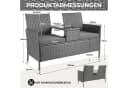 TLGREEN Balkonset Polyrattan Gartenbank 2er Set Grau mit Tisch Bild 3
