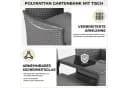 TLGREEN Balkonset Polyrattan Gartenbank 2er Set Grau mit Tisch Bild 4